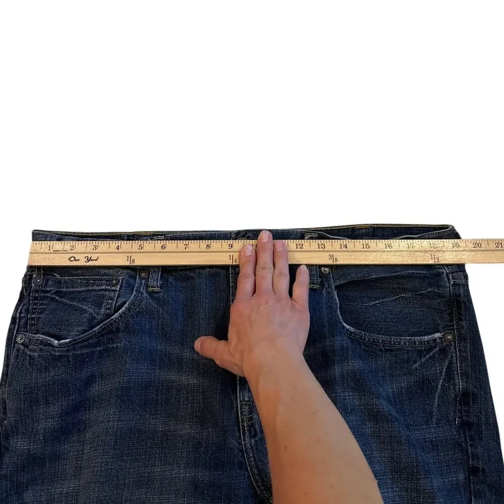 American Eagle Jeans Mens Sz 38x30 Blue Original Straight 100% Cotton Distressed